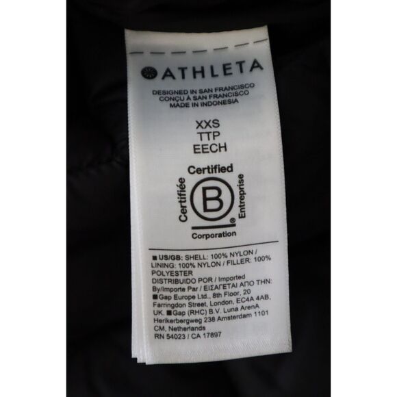 Athleta 599504-00 Women's Sz 2XS Black Whisper Featherless Puffer Vest - Picture 4 of 14